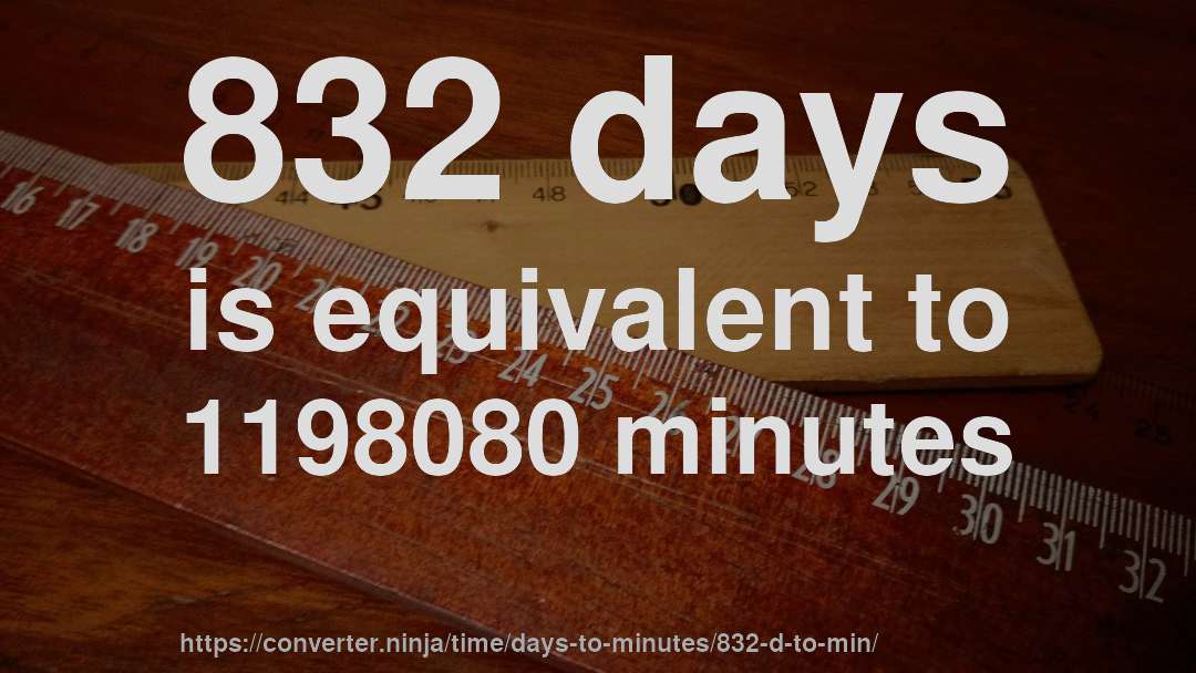 832 days is equivalent to 1198080 minutes