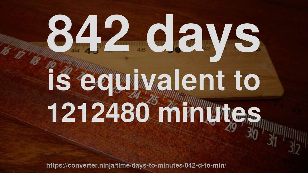 842 days is equivalent to 1212480 minutes