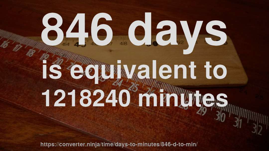 846 days is equivalent to 1218240 minutes
