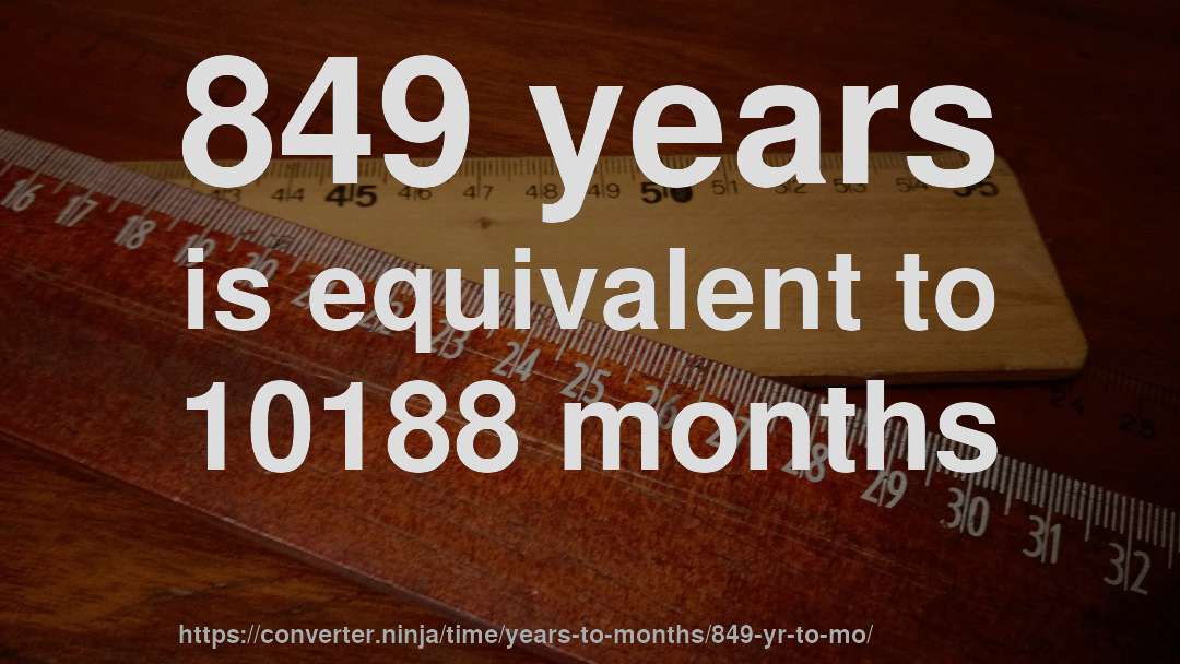 849 years is equivalent to 10188 months