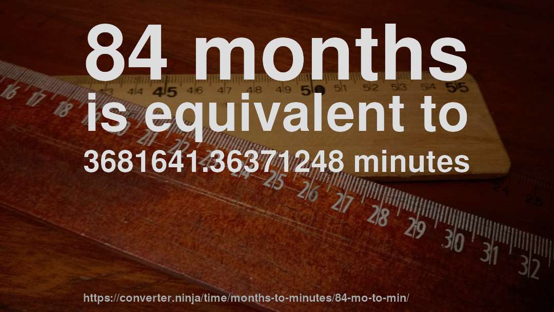 84 months is equivalent to 3681641.36371248 minutes