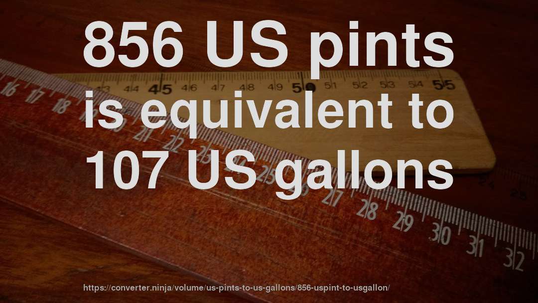 856 US pints is equivalent to 107 US gallons