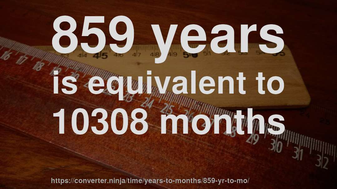859 years is equivalent to 10308 months