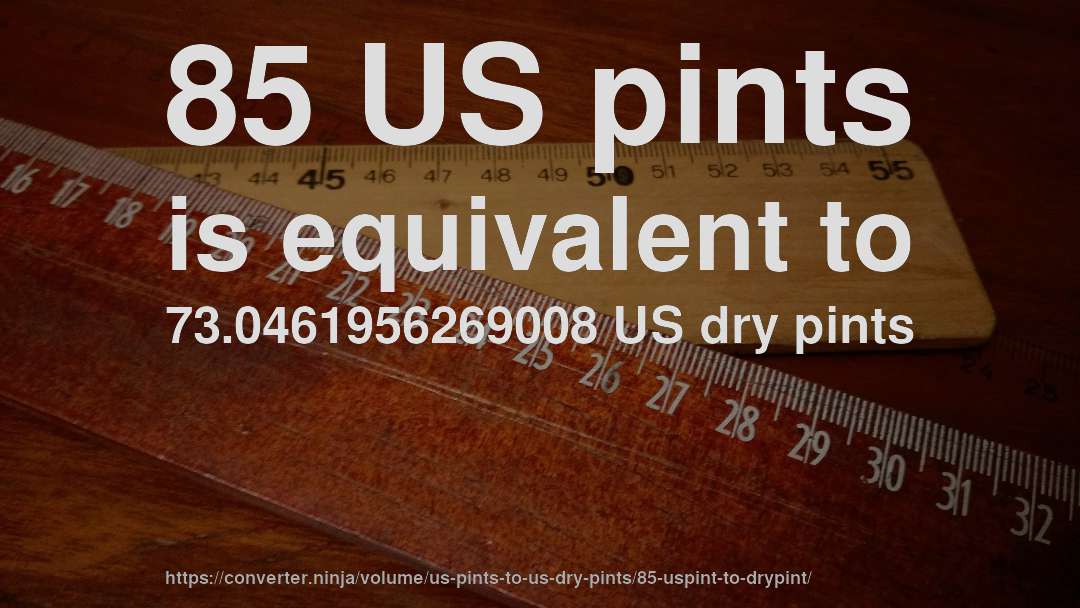 85 US pints is equivalent to 73.0461956269008 US dry pints