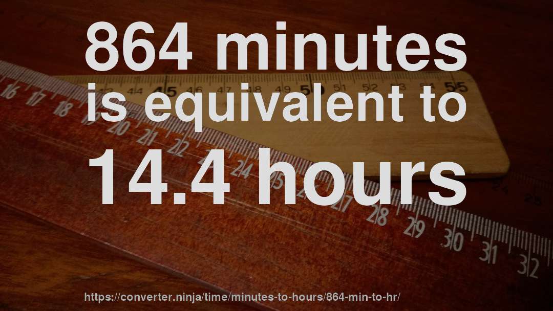 864 minutes is equivalent to 14.4 hours