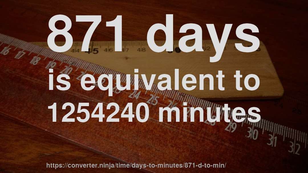 871 days is equivalent to 1254240 minutes