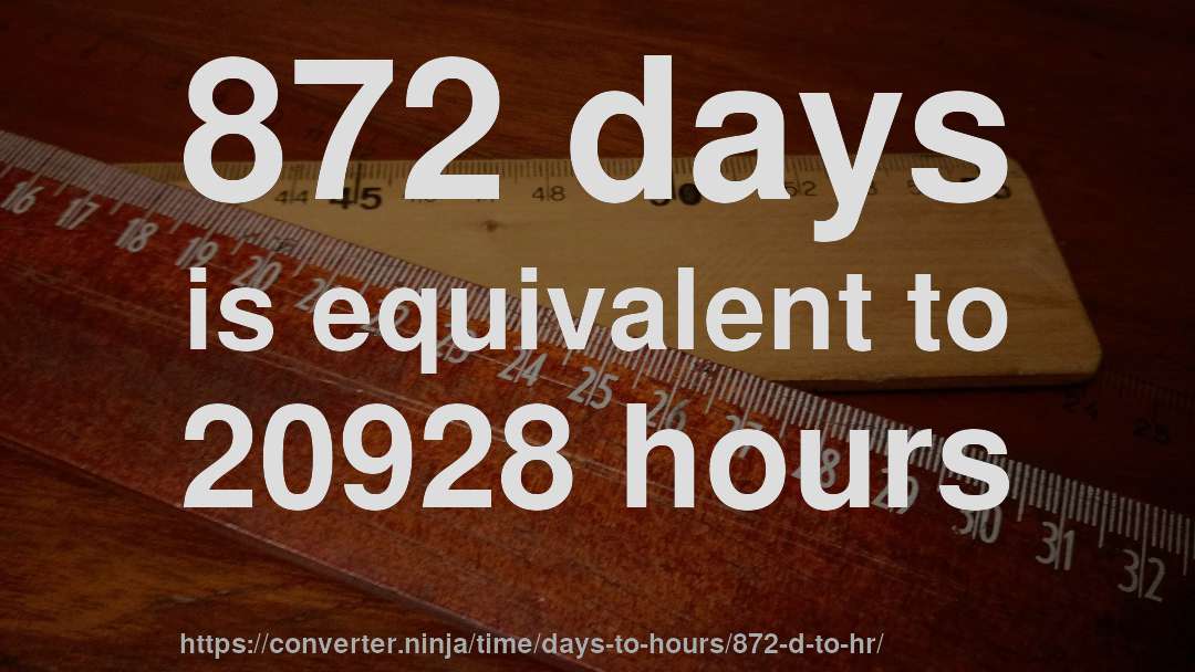 872 days is equivalent to 20928 hours