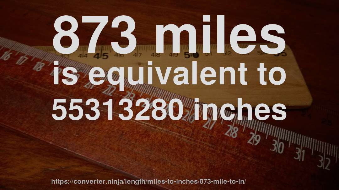 873 miles is equivalent to 55313280 inches