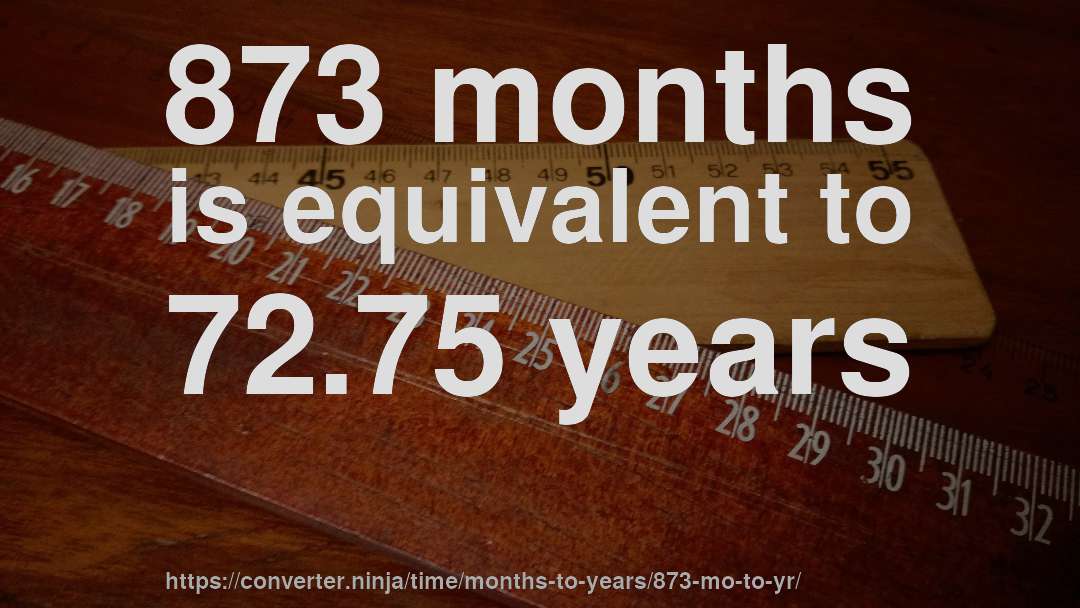 873 months is equivalent to 72.75 years