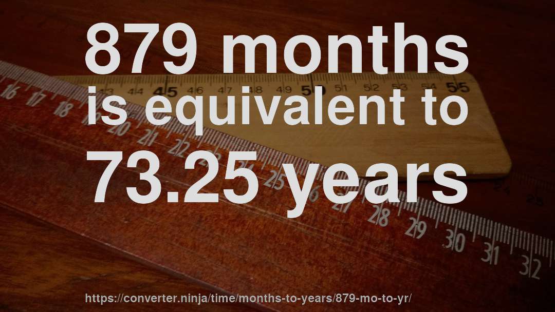 879 months is equivalent to 73.25 years