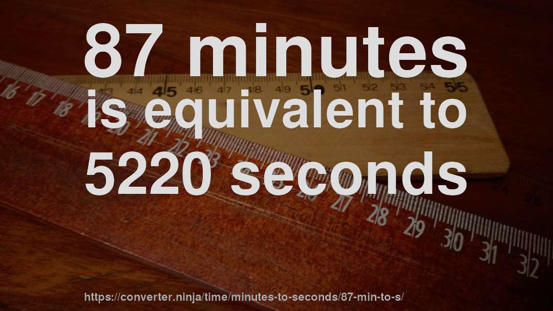 87 minutes is equivalent to 5220 seconds