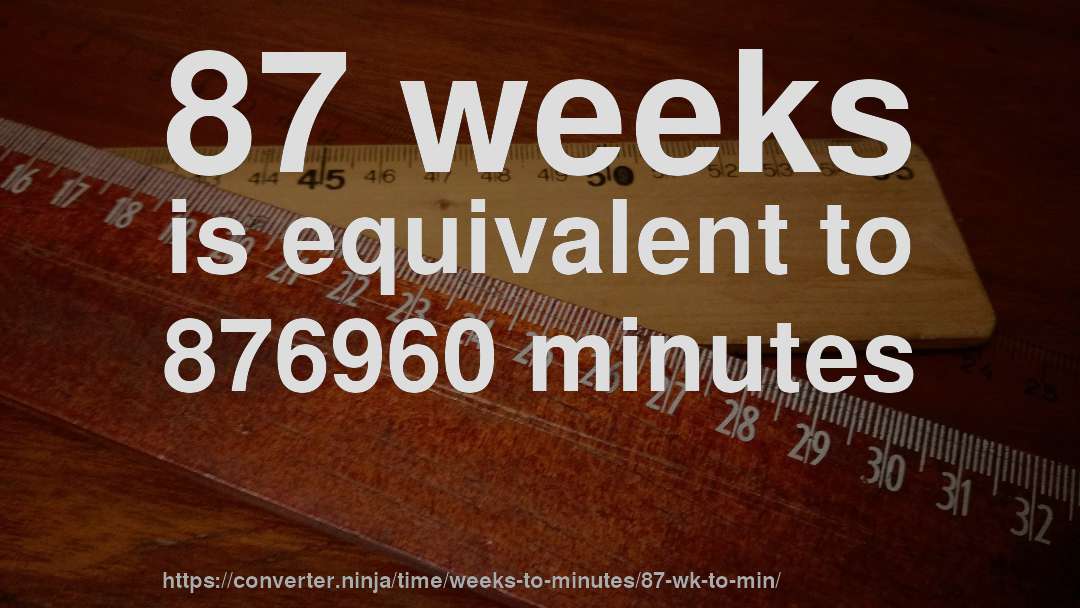 87 weeks is equivalent to 876960 minutes