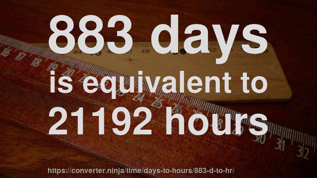 883 days is equivalent to 21192 hours
