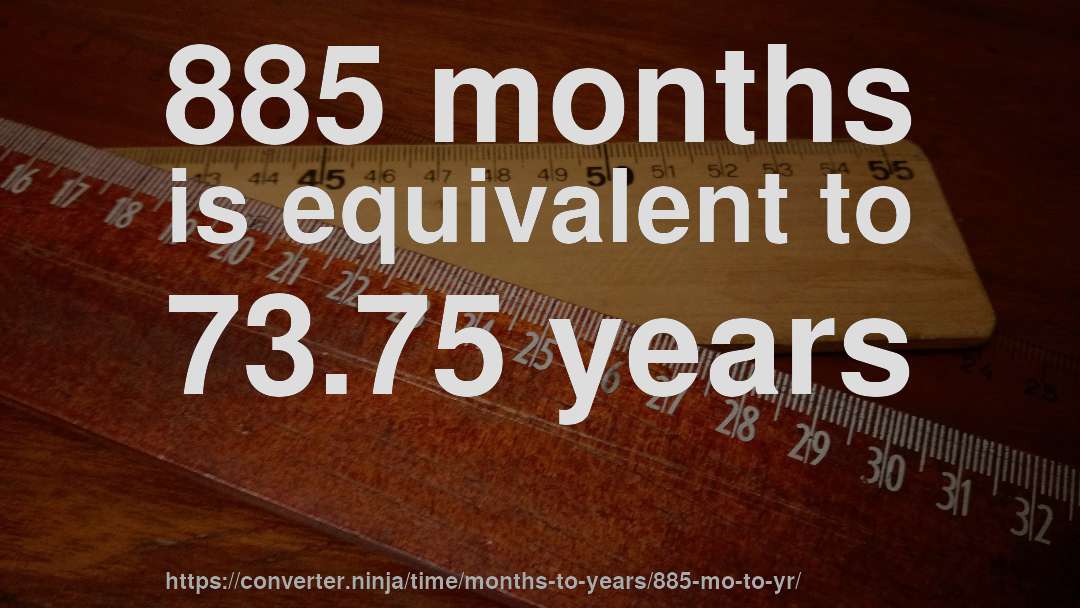 885 months is equivalent to 73.75 years