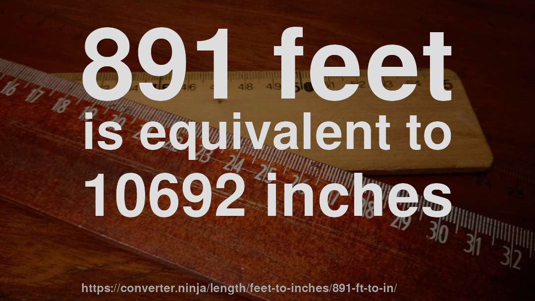 891 feet is equivalent to 10692 inches