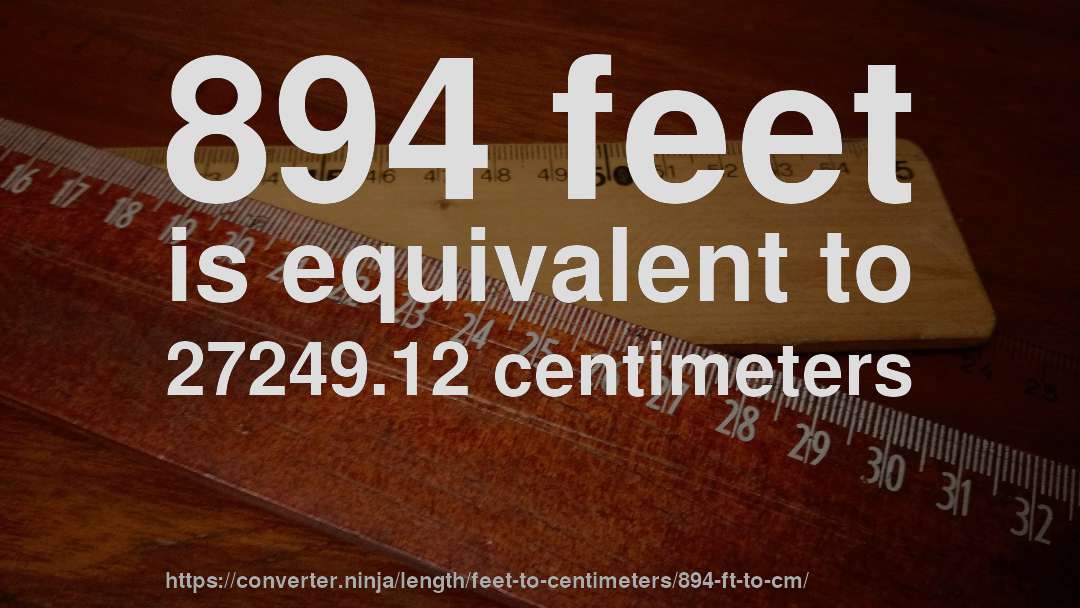 894 feet is equivalent to 27249.12 centimeters