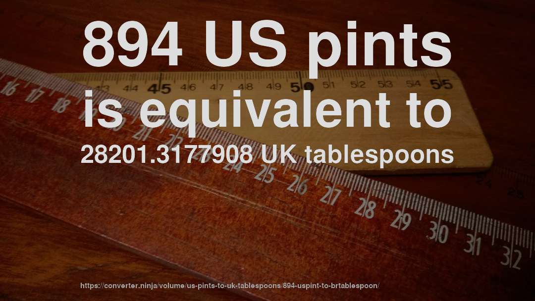 894 US pints is equivalent to 28201.3177908 UK tablespoons