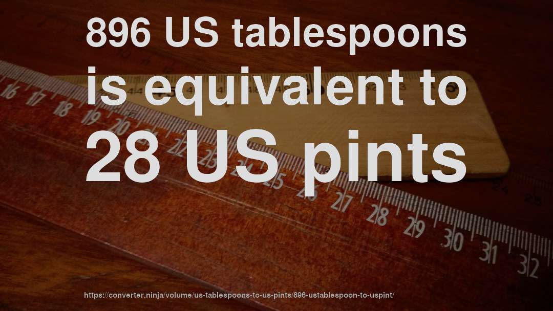 896 US tablespoons is equivalent to 28 US pints