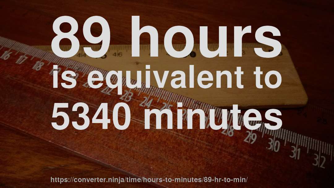 89 hours is equivalent to 5340 minutes