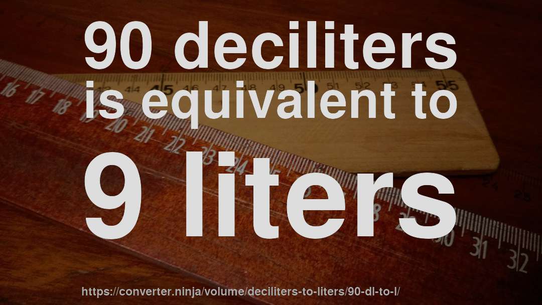 90 deciliters is equivalent to 9 liters