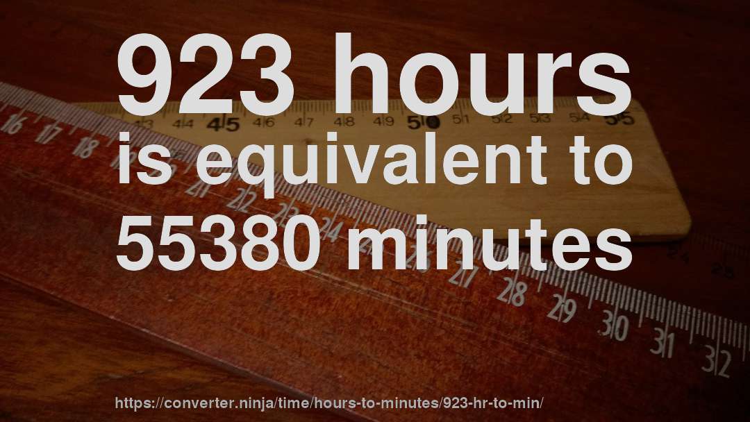 923 hours is equivalent to 55380 minutes