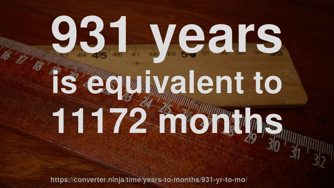 931 years is equivalent to 11172 months