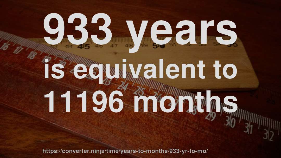 933 years is equivalent to 11196 months