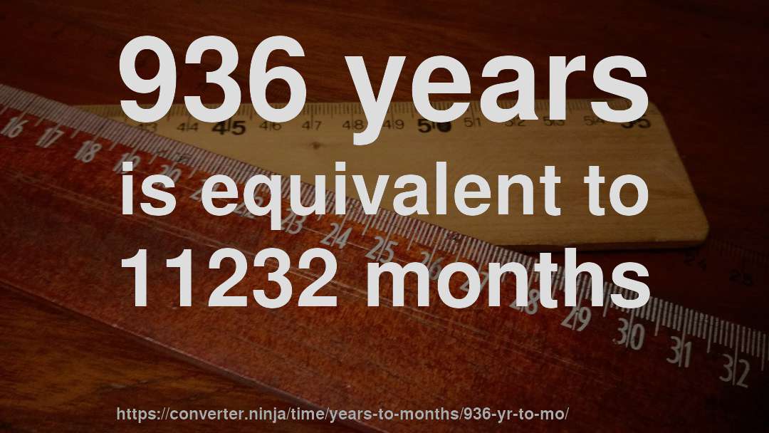 936 years is equivalent to 11232 months