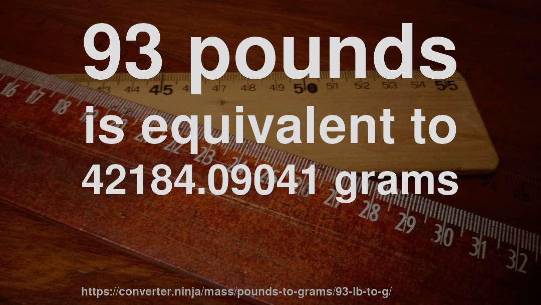 93 pounds is equivalent to 42184.09041 grams