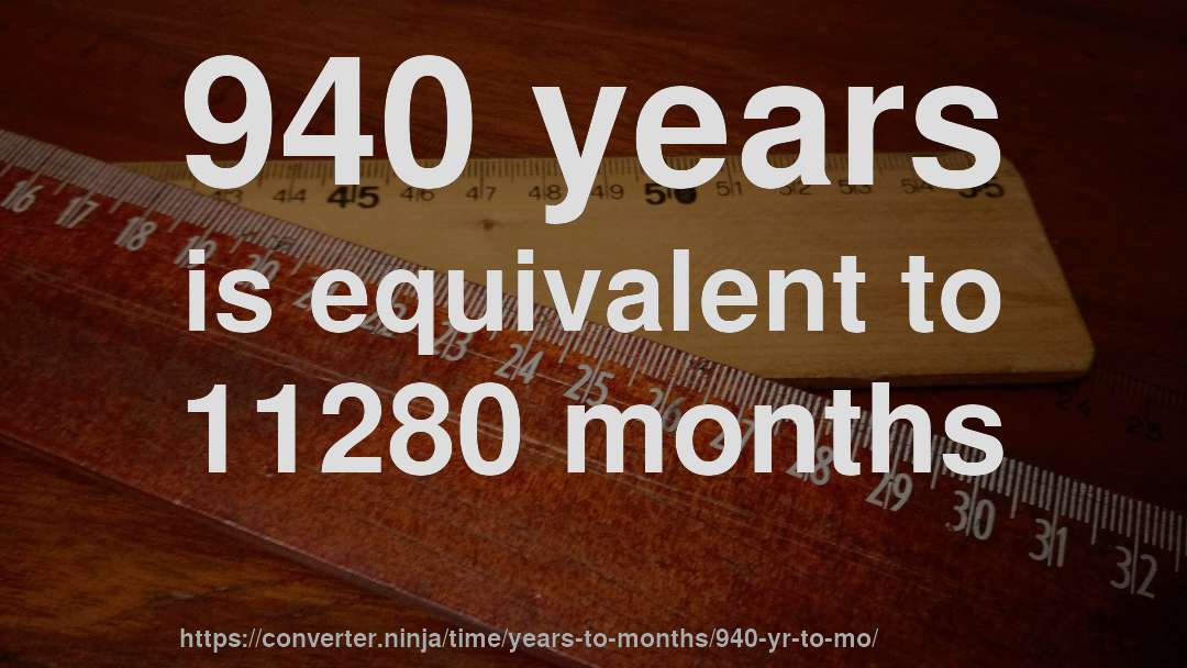 940 years is equivalent to 11280 months