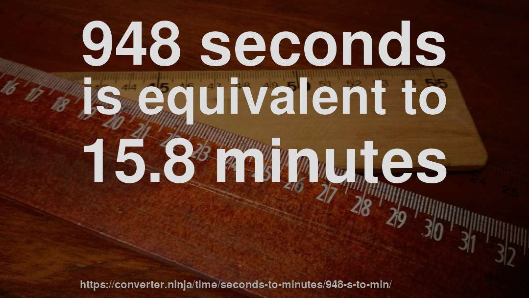 948 seconds is equivalent to 15.8 minutes