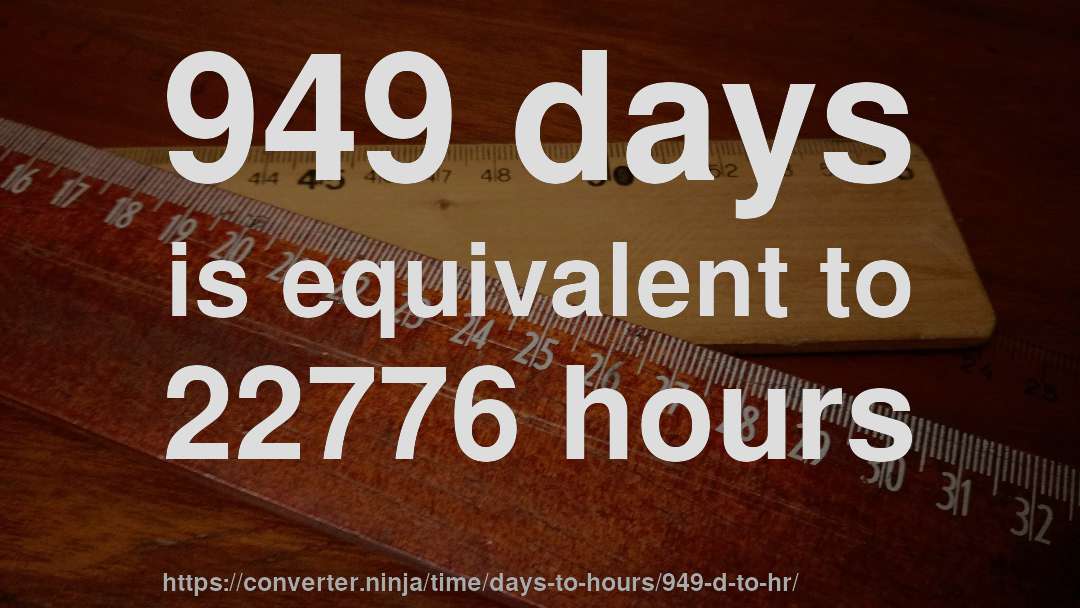 949 days is equivalent to 22776 hours