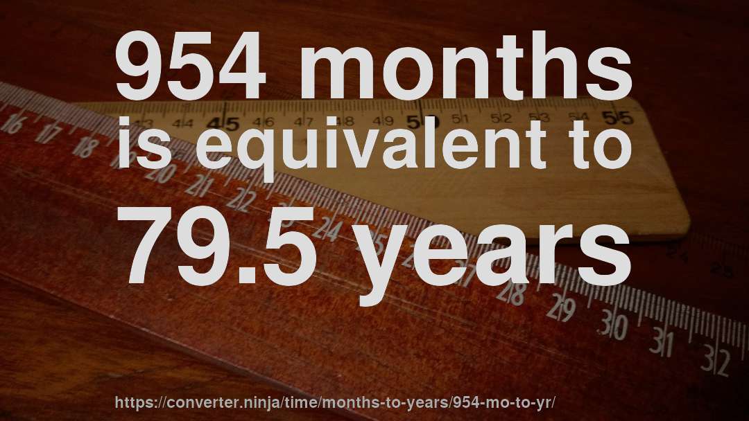 954 months is equivalent to 79.5 years
