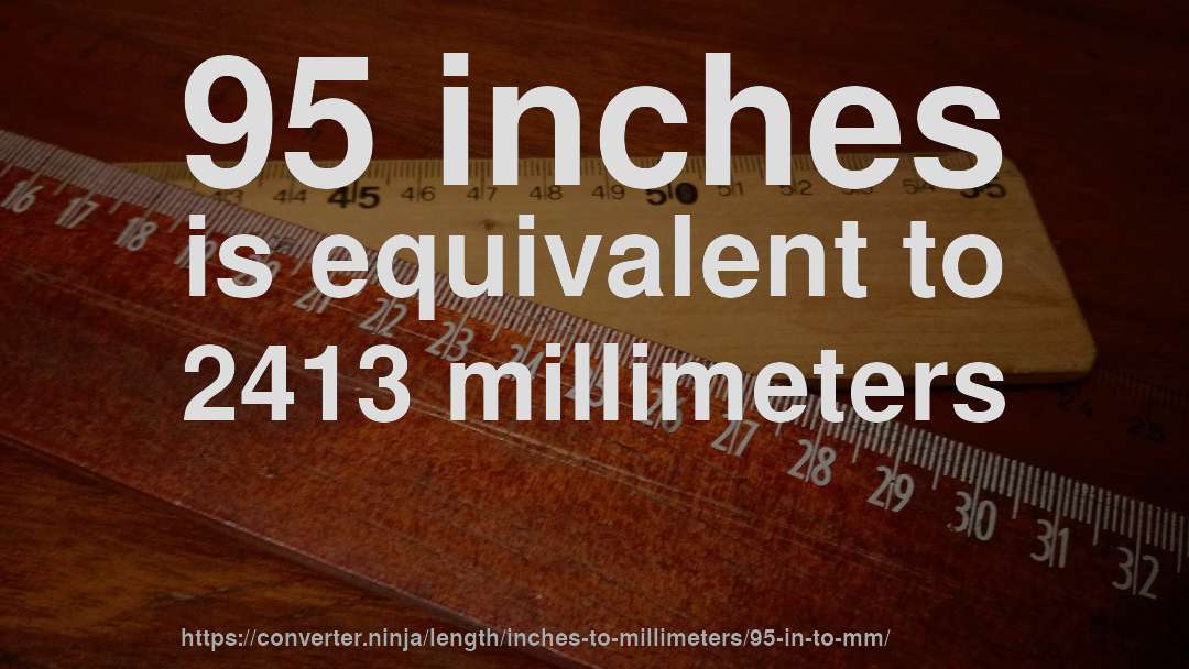 95 inches is equivalent to 2413 millimeters