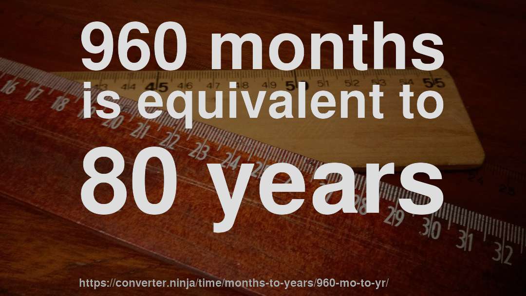 960 months is equivalent to 80 years