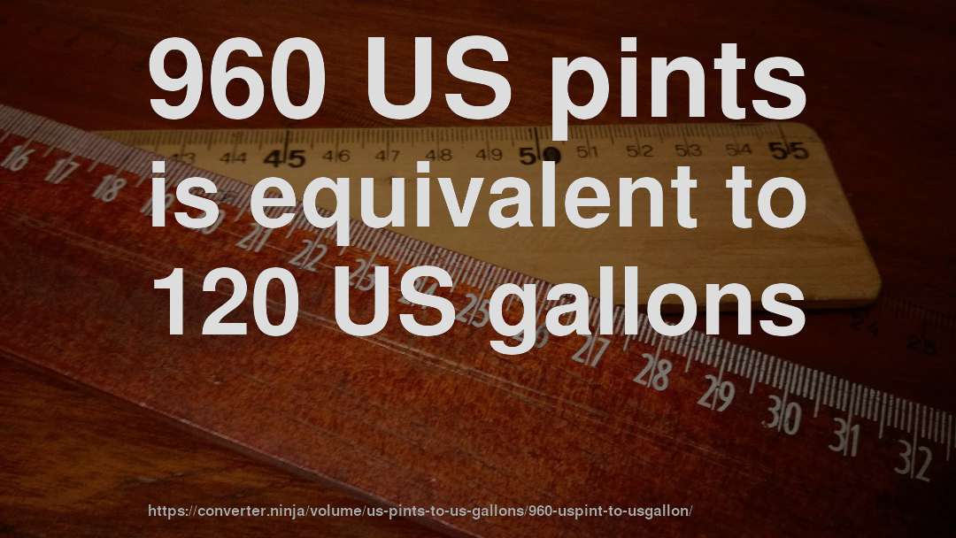 960 US pints is equivalent to 120 US gallons