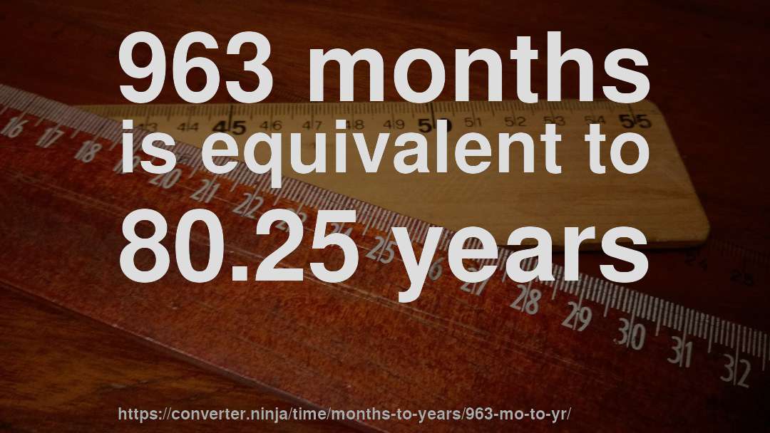 963 months is equivalent to 80.25 years