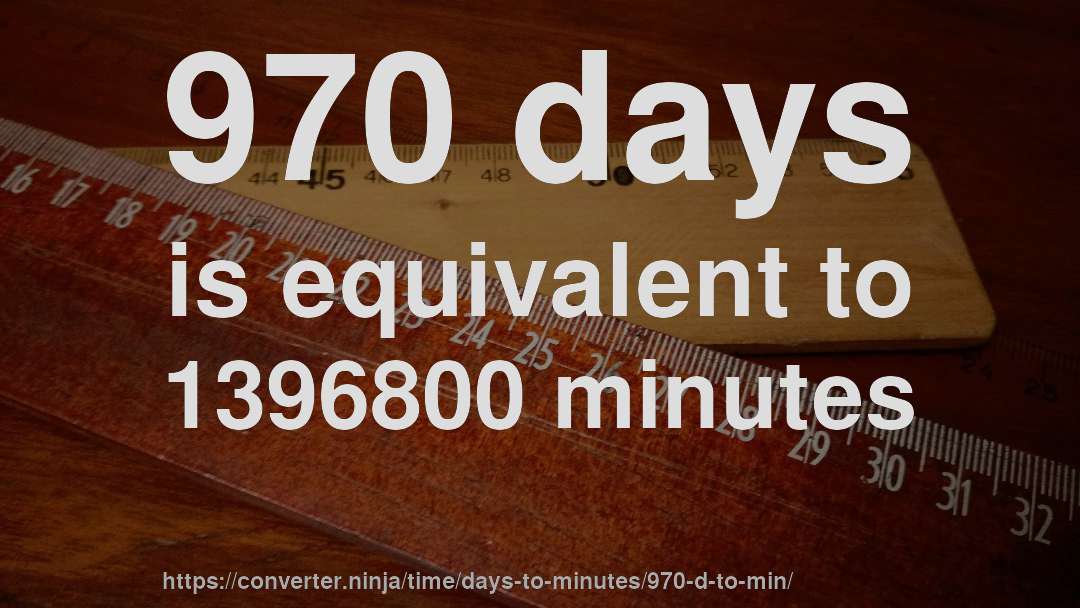 970 days is equivalent to 1396800 minutes