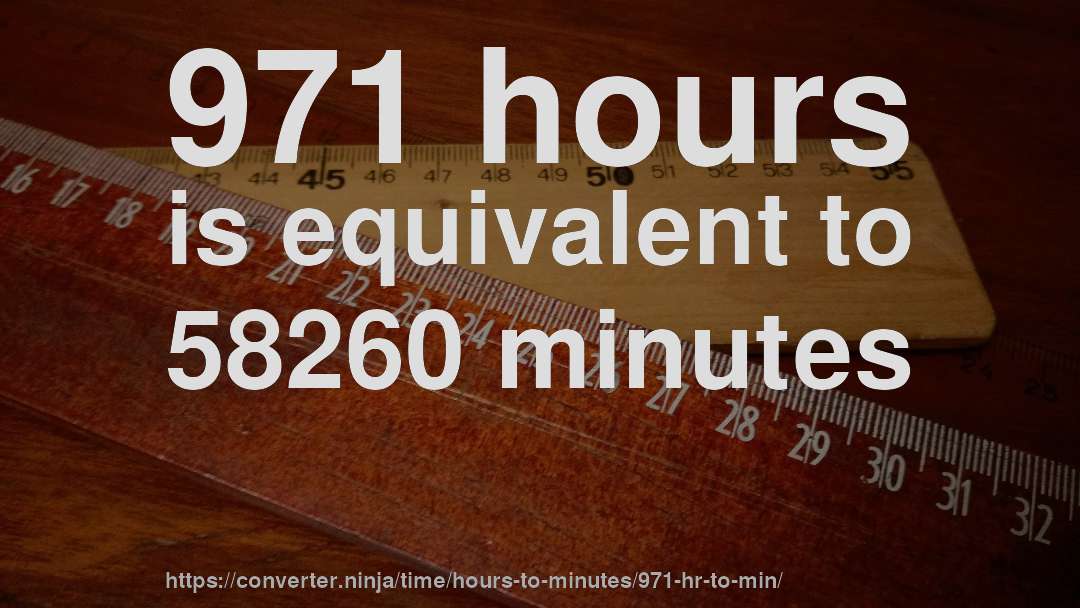971 hours is equivalent to 58260 minutes