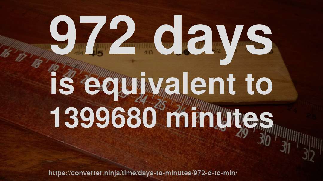 972 days is equivalent to 1399680 minutes
