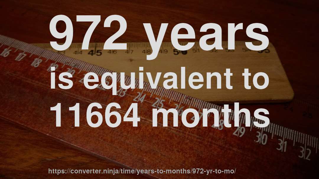 972 years is equivalent to 11664 months