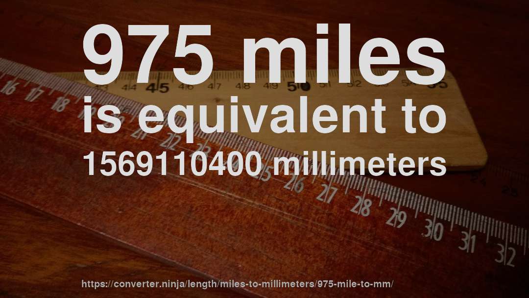 975 miles is equivalent to 1569110400 millimeters