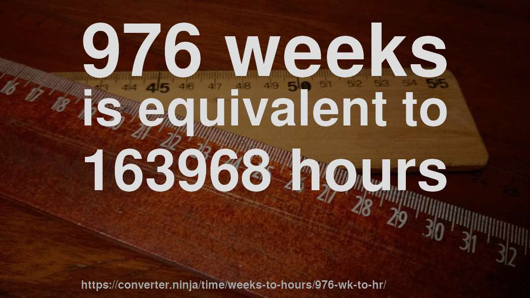 976 weeks is equivalent to 163968 hours