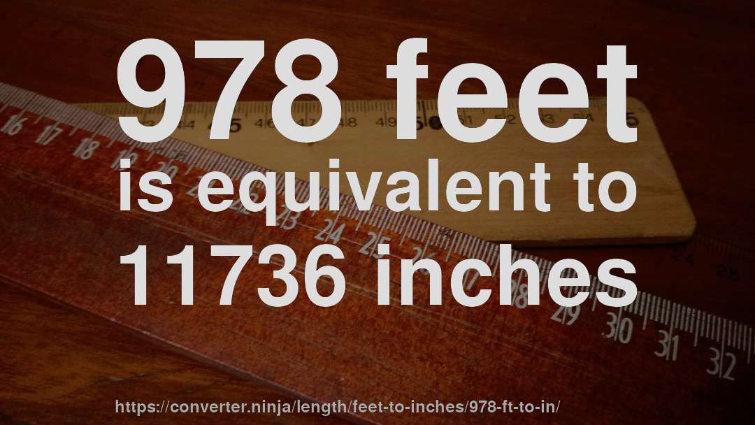 978 feet is equivalent to 11736 inches