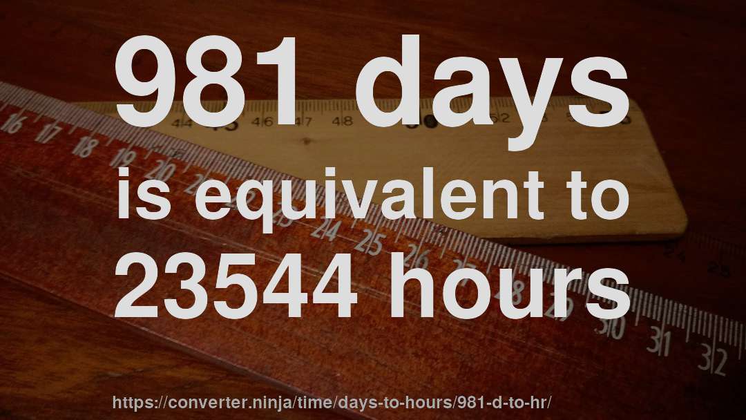 981 days is equivalent to 23544 hours
