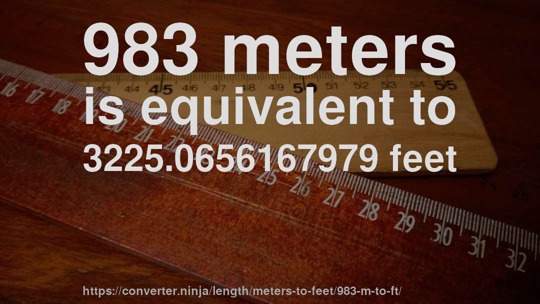 983 meters is equivalent to 3225.0656167979 feet