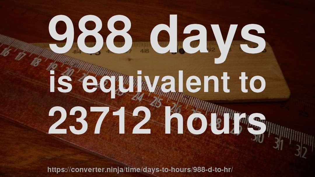 988 days is equivalent to 23712 hours