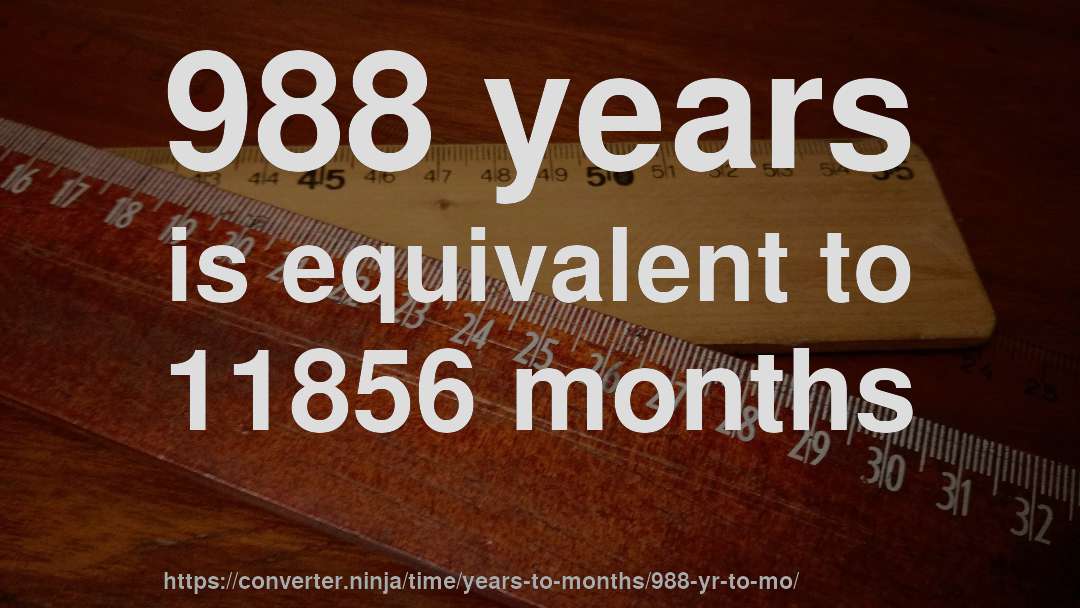 988 years is equivalent to 11856 months