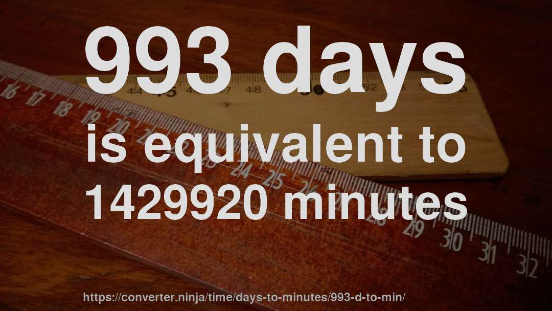 993 days is equivalent to 1429920 minutes