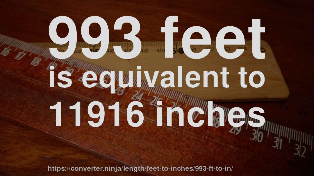 993 feet is equivalent to 11916 inches